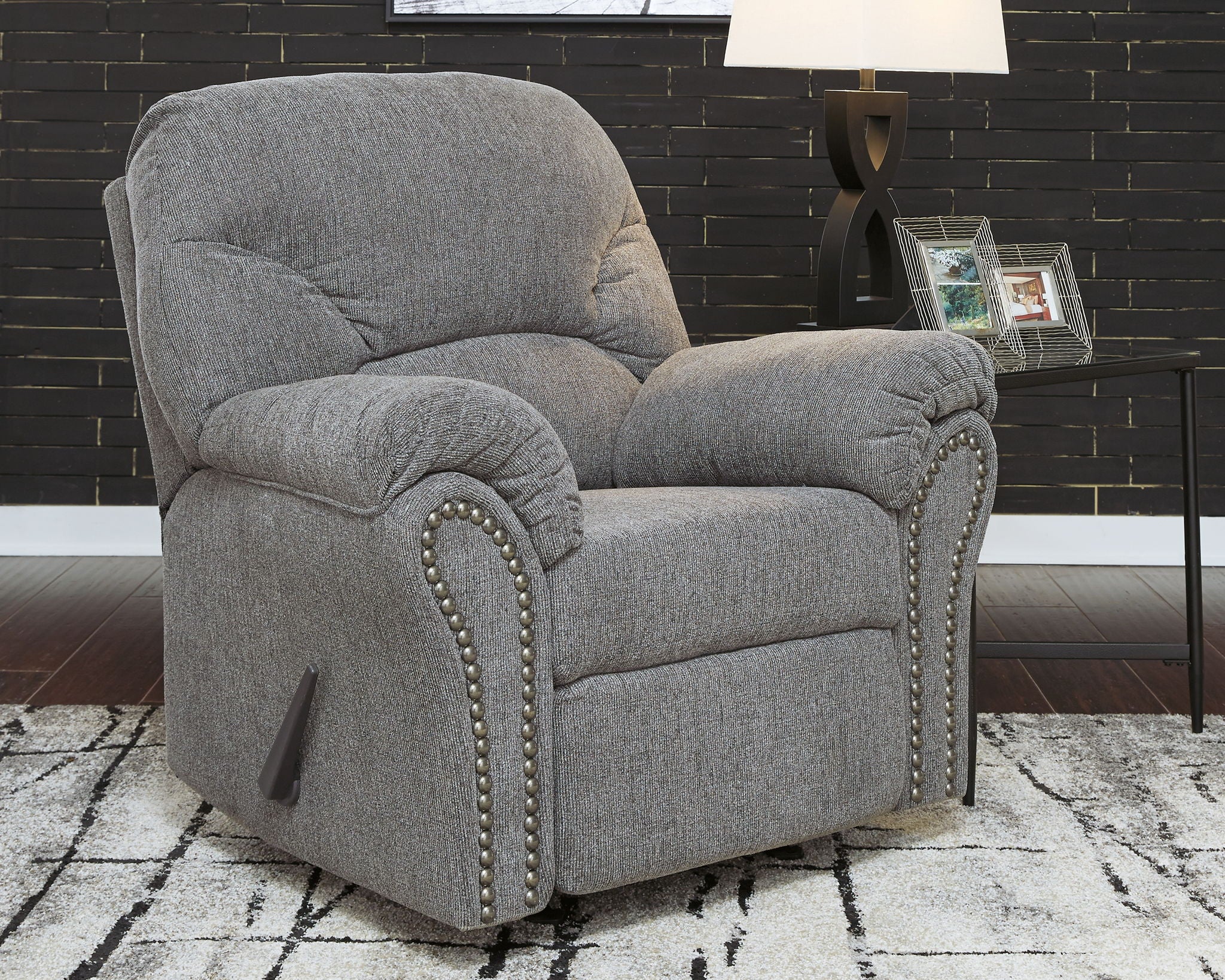 Allmaxx - Fauteuil à bascule inclinable - Étain