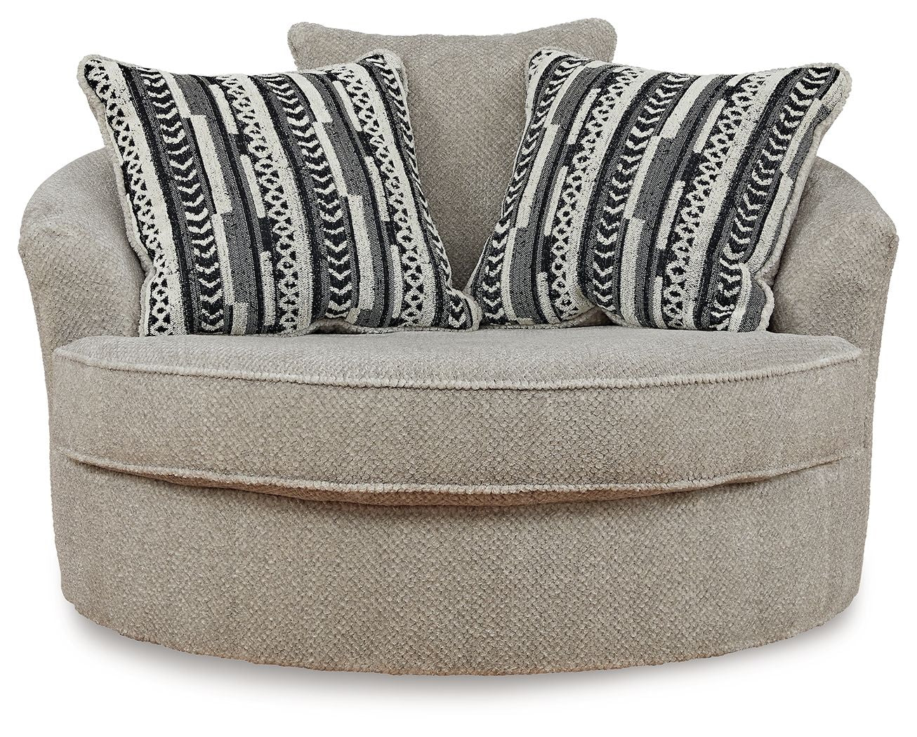 Calnita - Fauteuil d'appoint pivotant surdimensionné - Tissu - Sisal