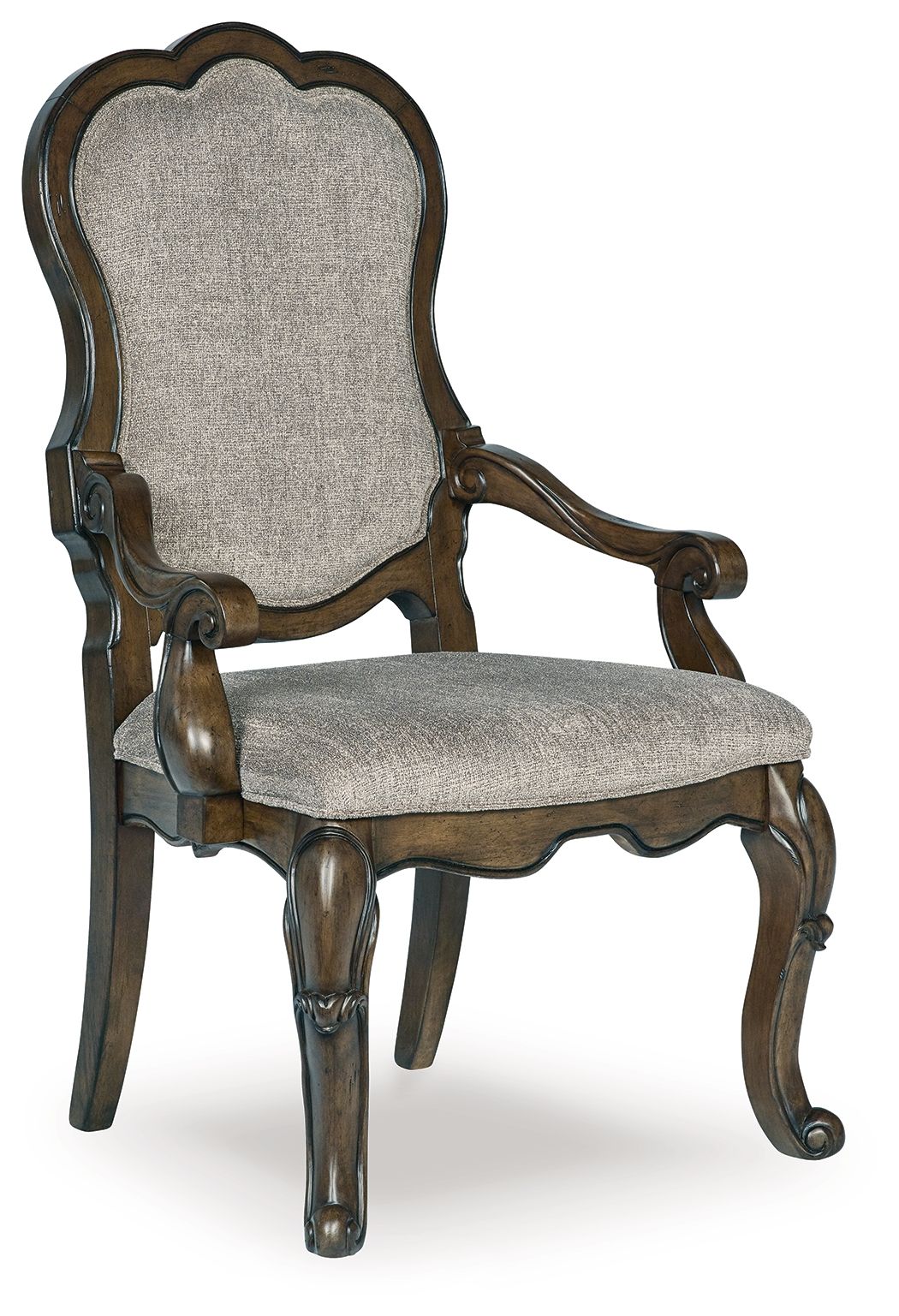 Maylee - Chaise de salle à manger capitonnée avec accoudoirs (lot de 2) - Marron foncé