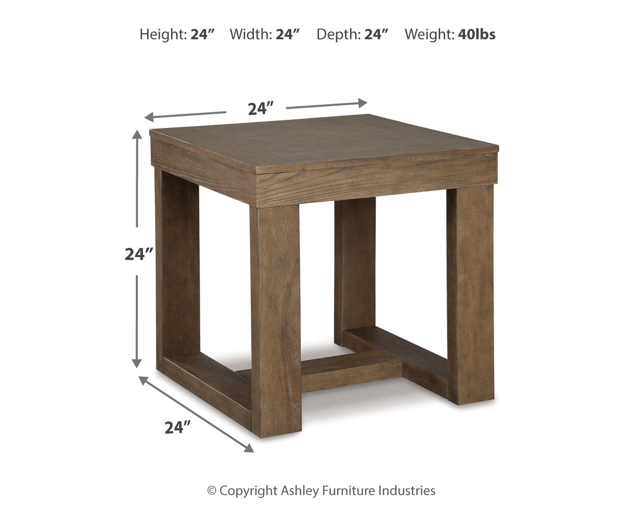 Cariton - Table d'appoint carrée - Gris