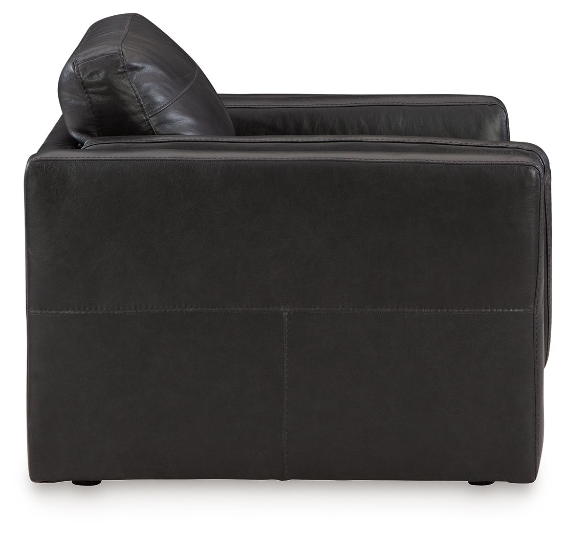 Amiata - Chair And A Half - Leather Match - Onyx