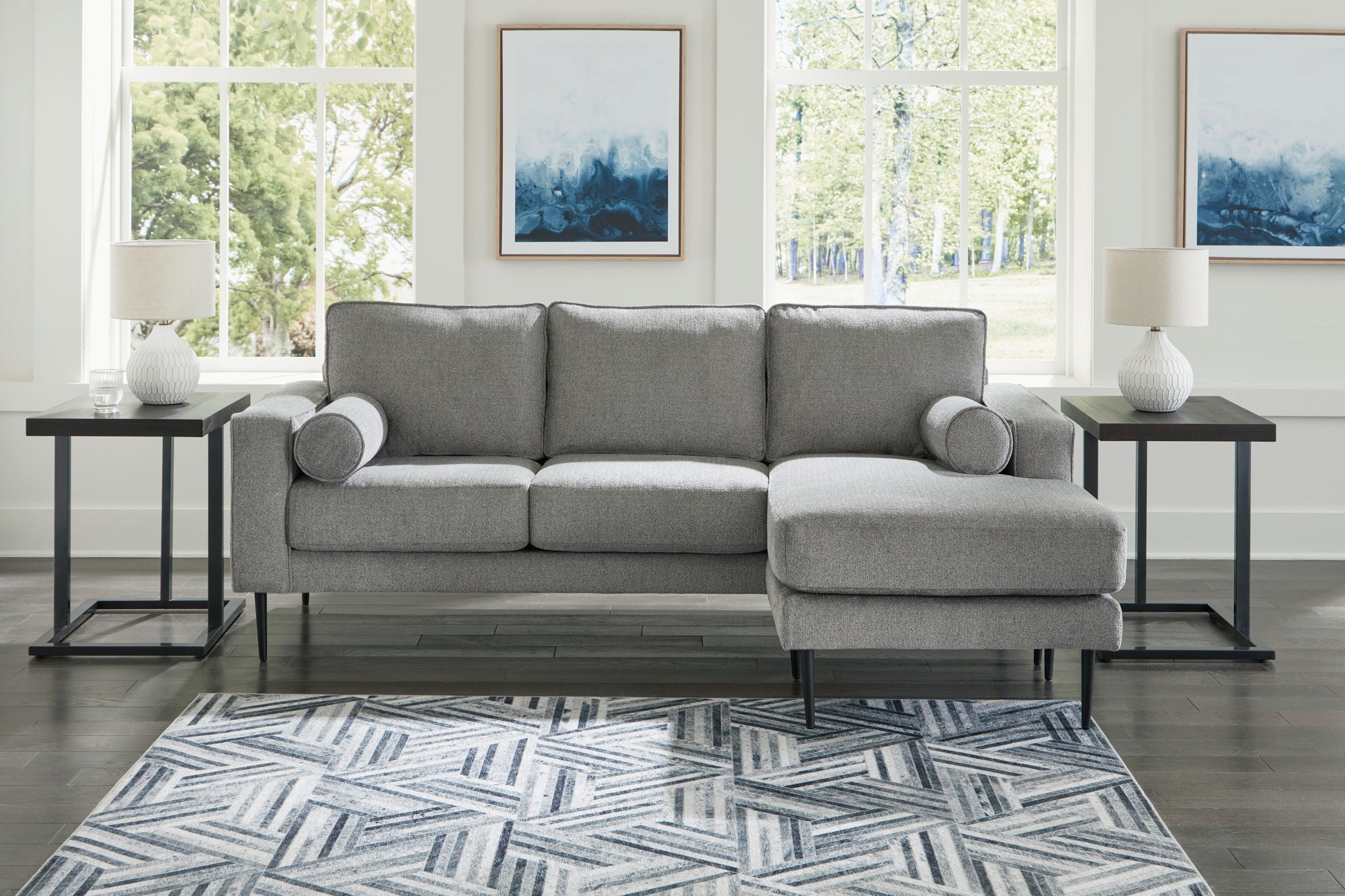 Hazela - 2 Pc. - Sofa Chaise, Loveseat - Charcoal