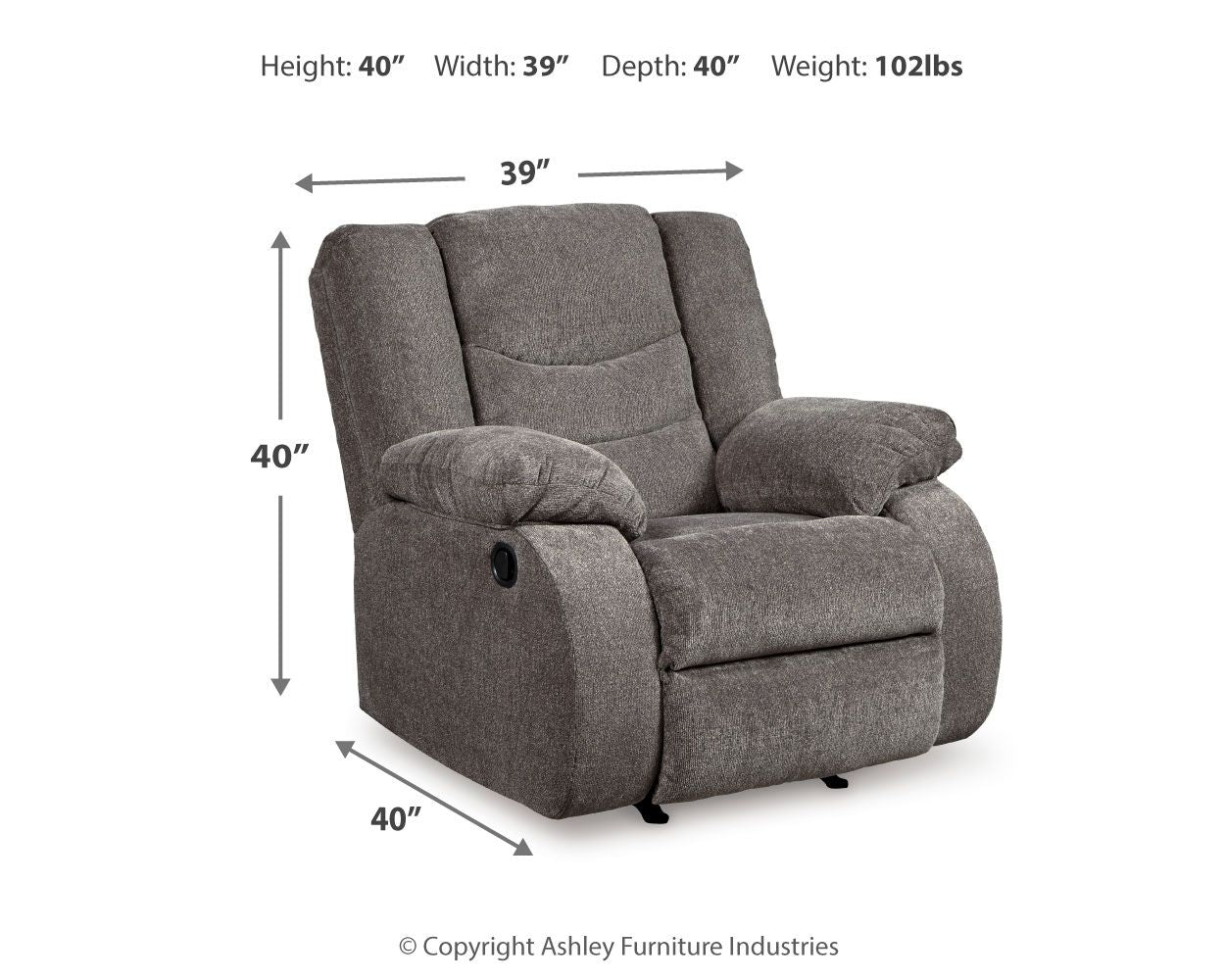 Tulen - Fauteuil inclinable à bascule - Gris foncé