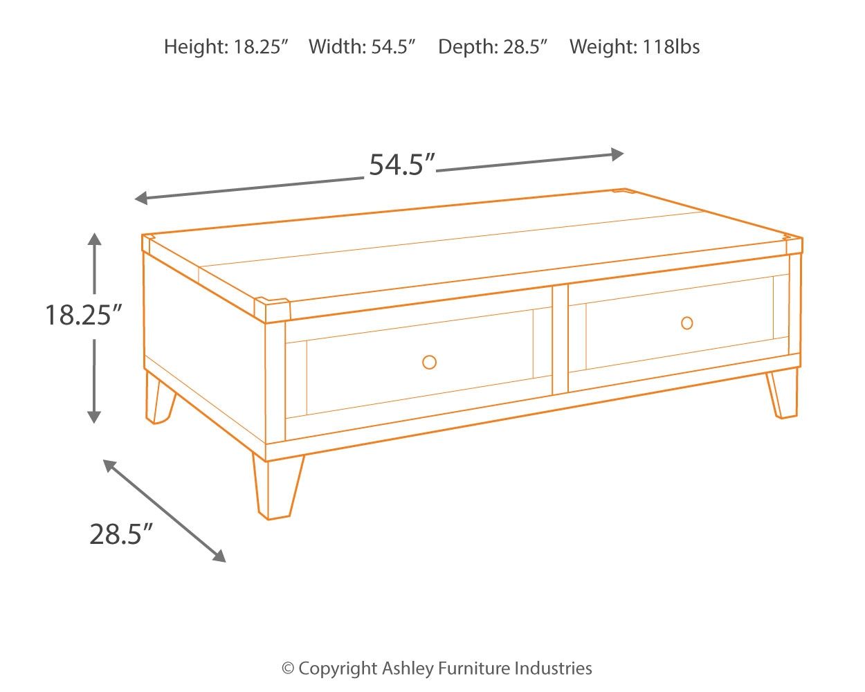 Todoe - Table basse à plateau relevable - Gris foncé