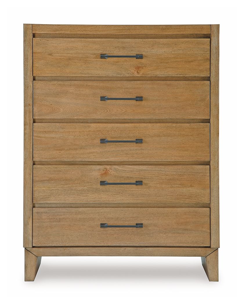 Sherbana - Commode à cinq tiroirs - Marron clair