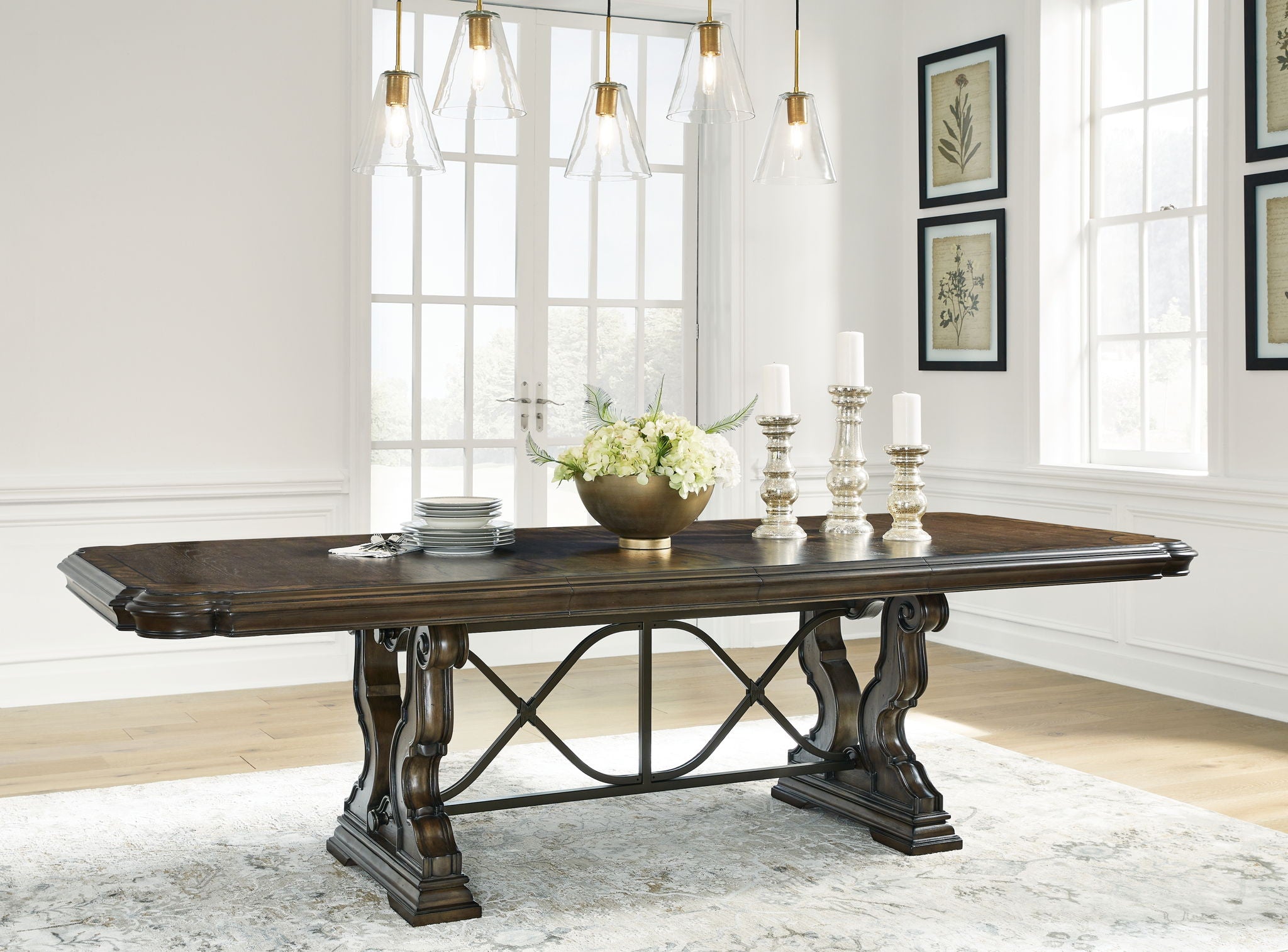 Maylee - Table à manger extensible - Marron foncé