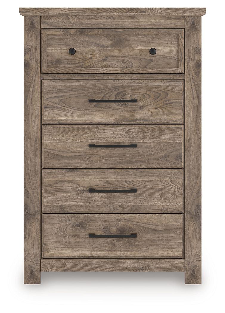 Rusticott - Commode à cinq tiroirs - Brun