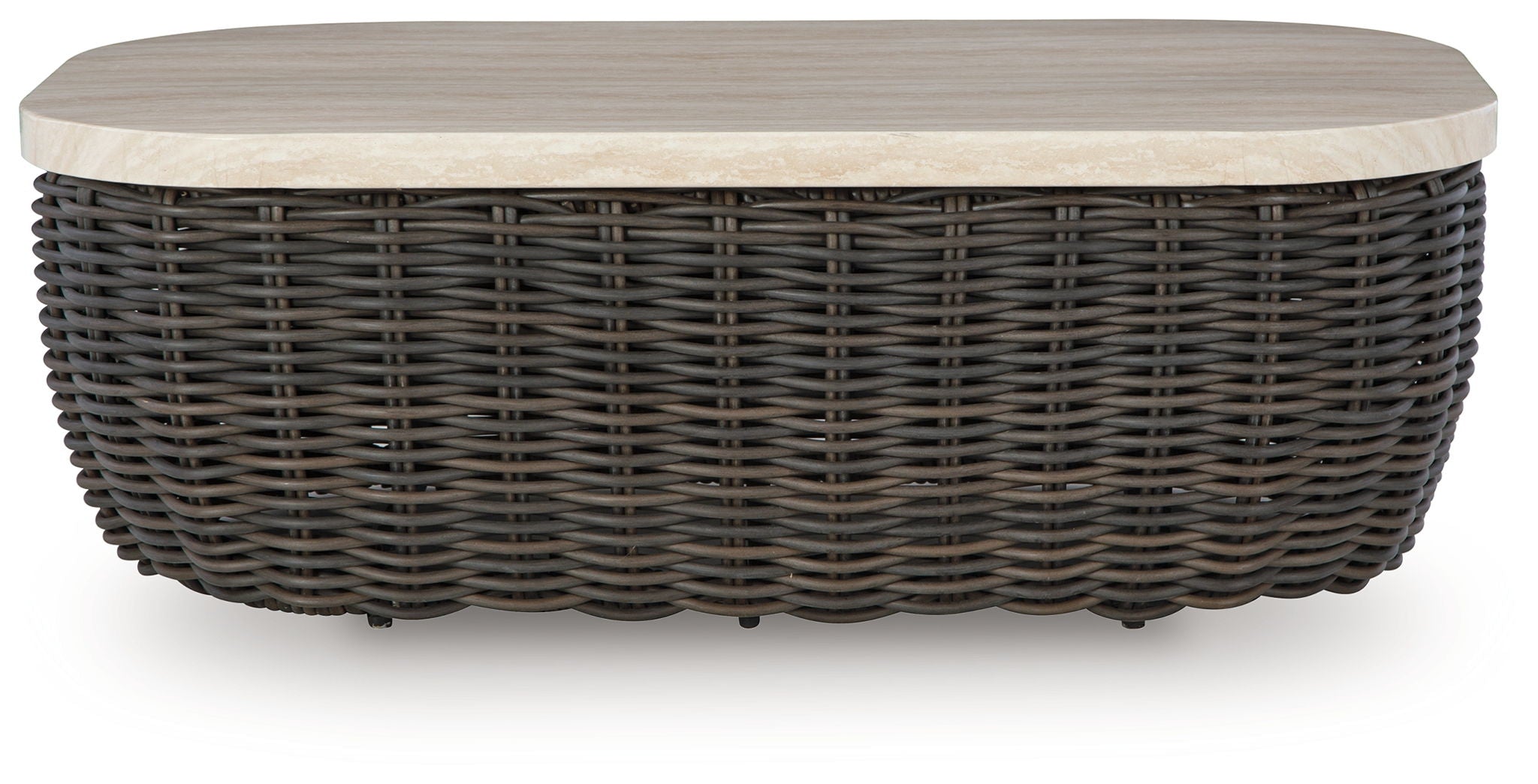 Kimora - Table Basse Rectangulaire - Beige / Marron Foncé