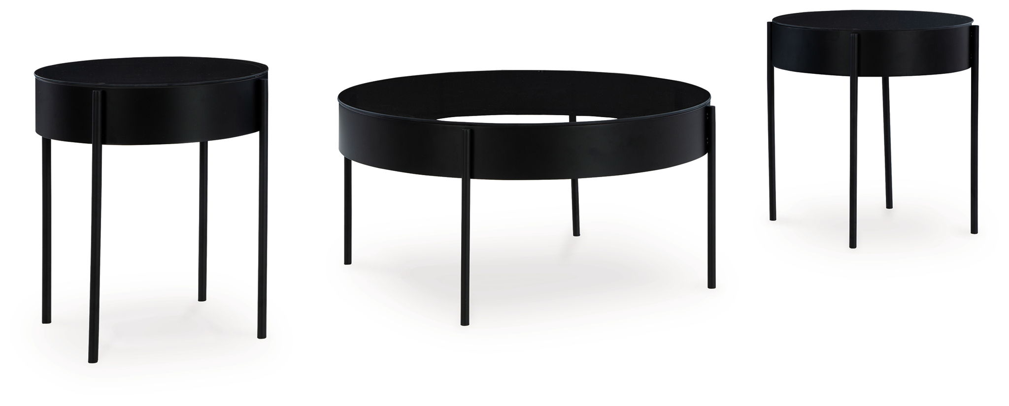 Ardoline - Tables d'appoint (Lot de 3) - Noir