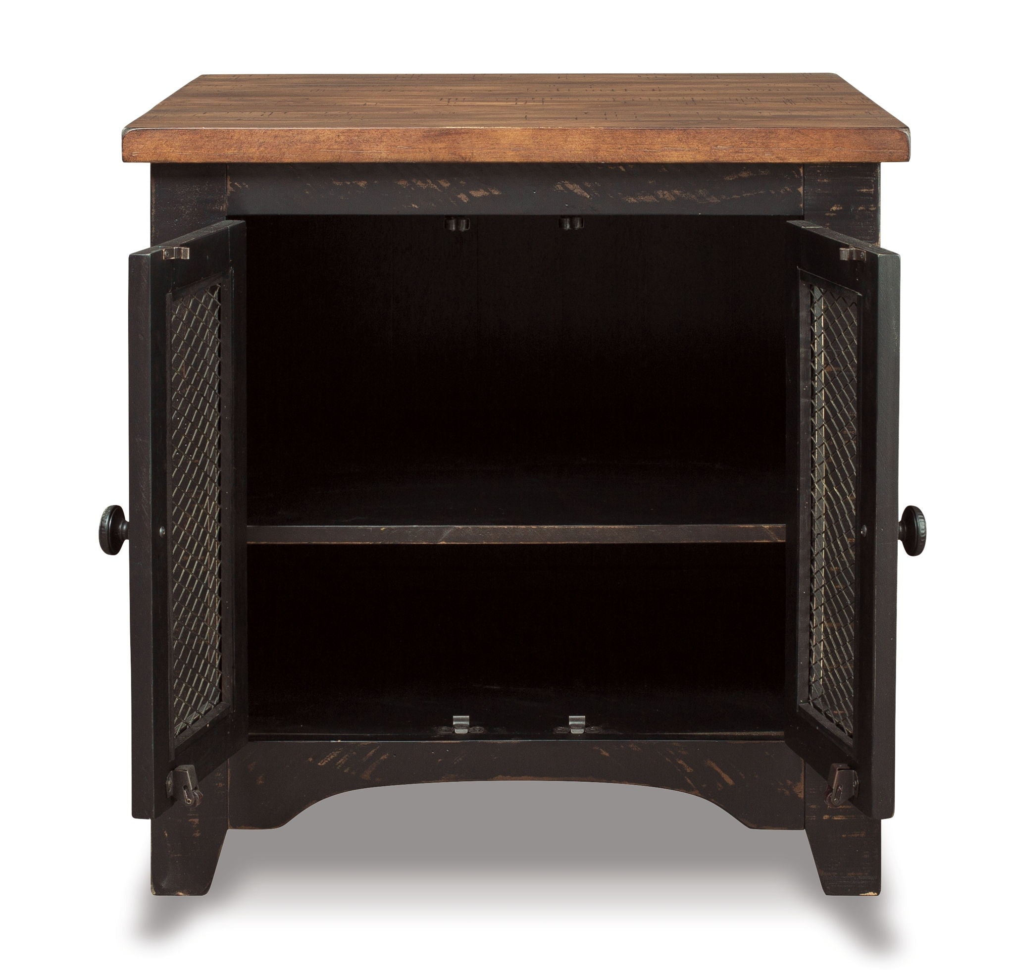 Valebeck - Table d'appoint rectangulaire - Noir / Brun