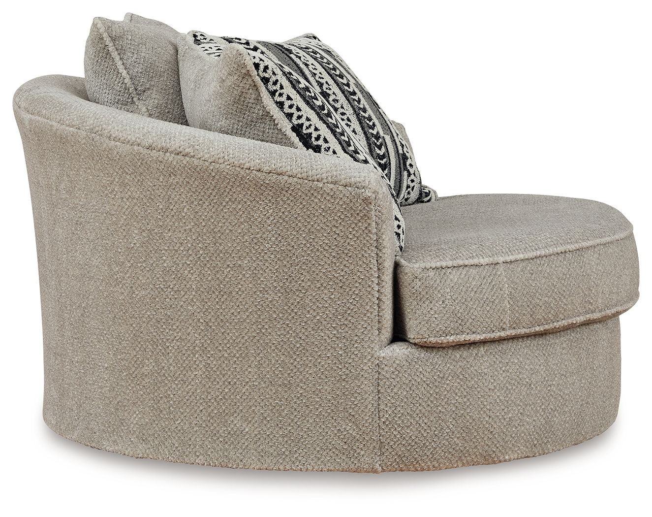 Calnita - Fauteuil d'appoint pivotant surdimensionné - Tissu - Sisal