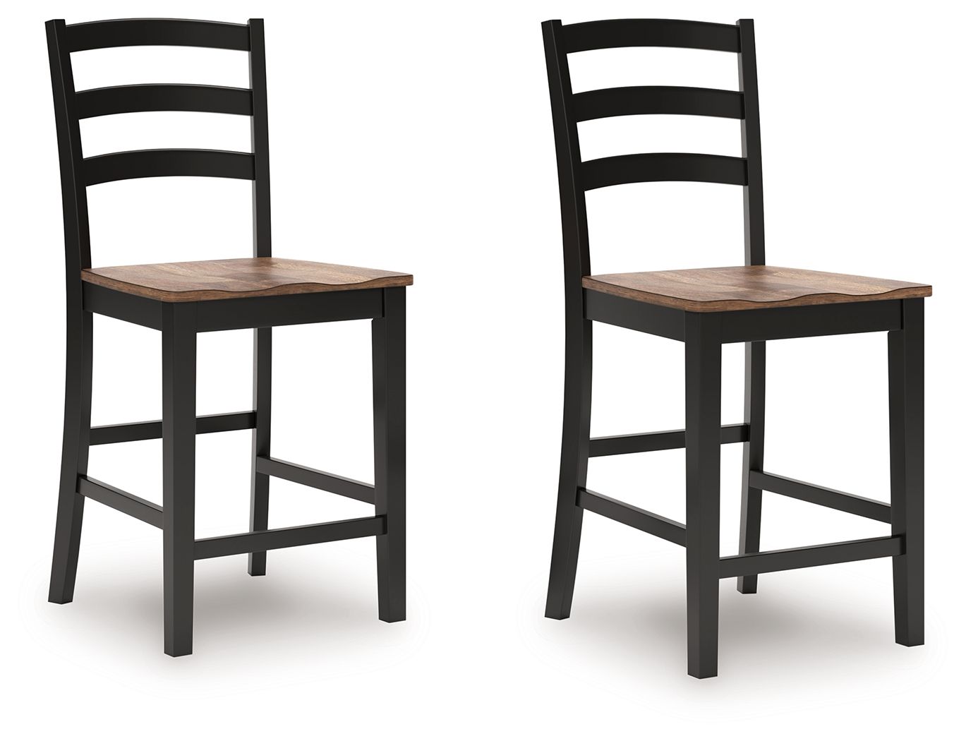 Wildenauer - Tabouret de bar (lot de 2) - Marron / Noir