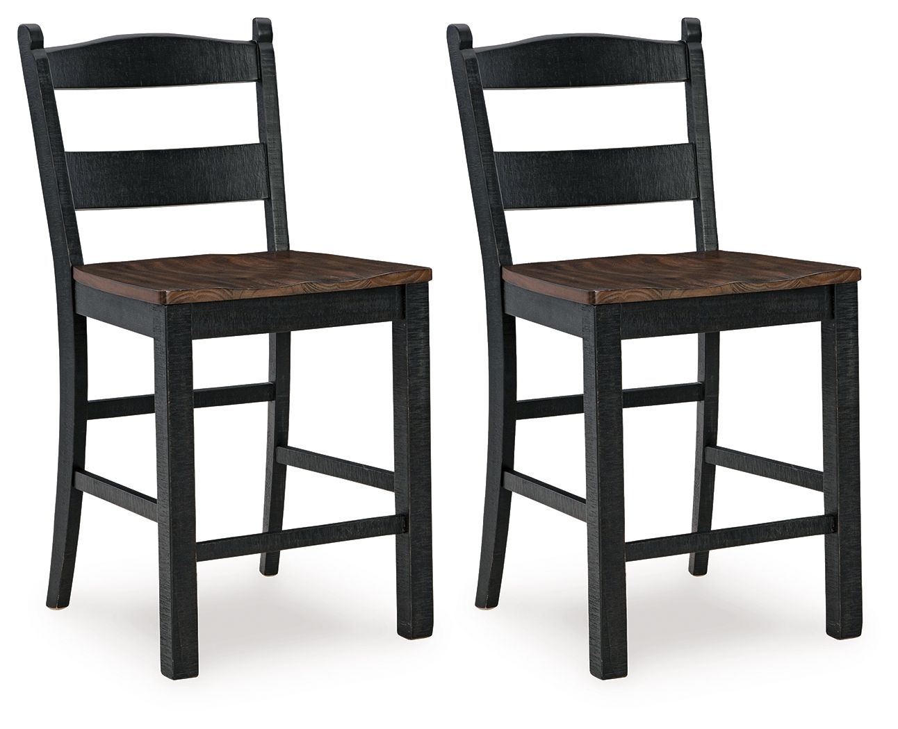 Valebeck - Tabouret de bar (Lot de 2) - Noir / Marron