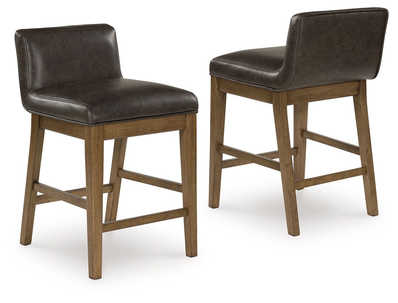 Cabalynn - Tabouret de bar rembourré (Lot de 2) - Brun bicolore
