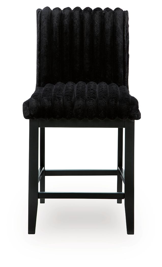 Mervannie - Tabouret de bar rembourré (Lot de 2) - Noir