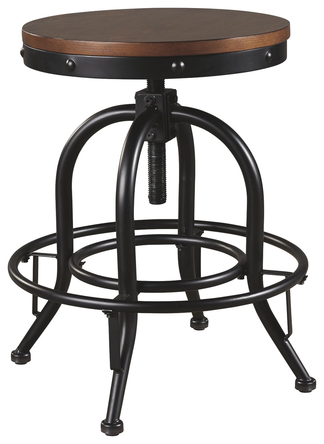 Valebeck - Swivel Barstool (Set of 2) - Brown / Black