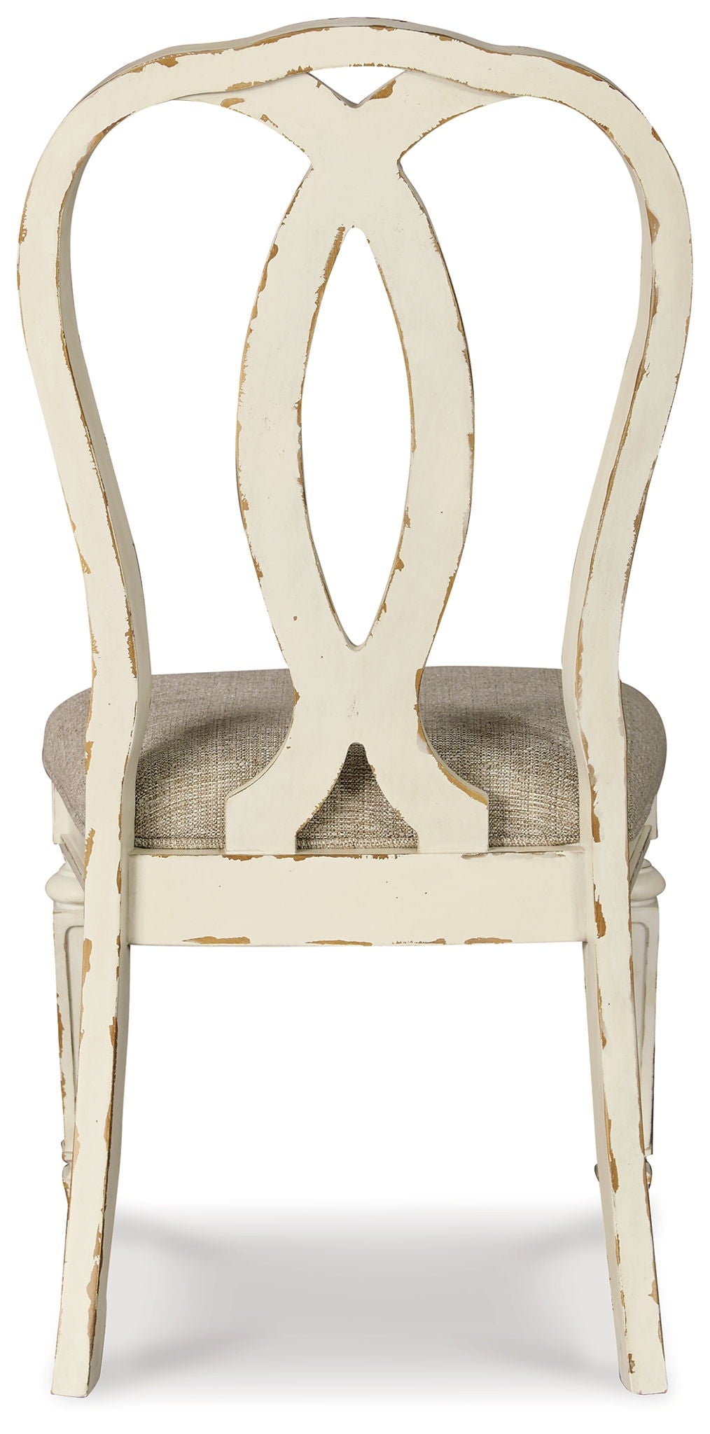 Realyn - Chaise d'appoint rembourrée (Lot de 2) - Dossier à lattes - Blanc écaillé