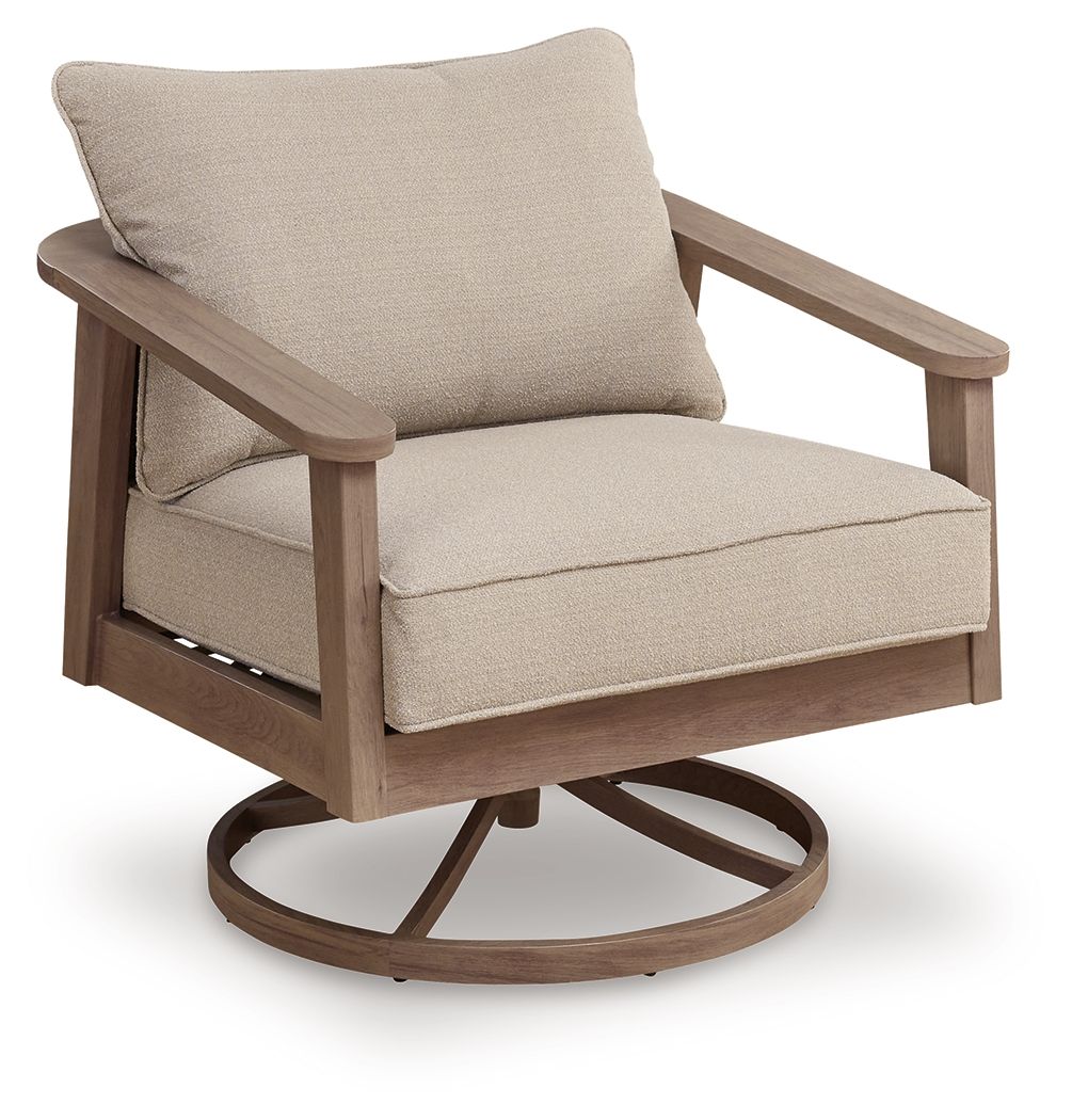 Harmony Headlands - Fauteuil de salon pivotant avec coussin - Naturel / Gris