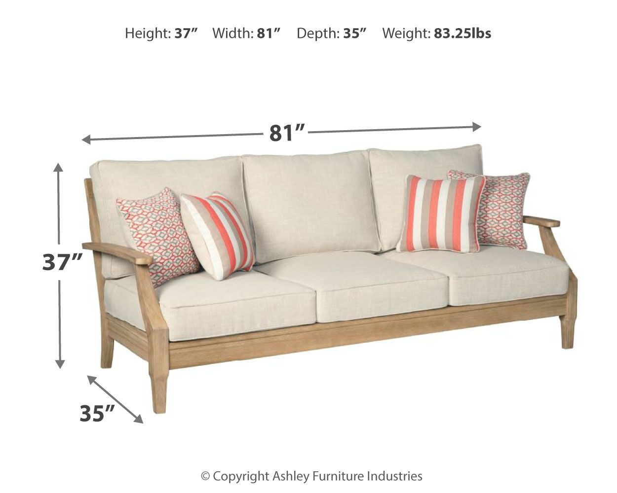 Clare View – Canapé avec coussin – Beige