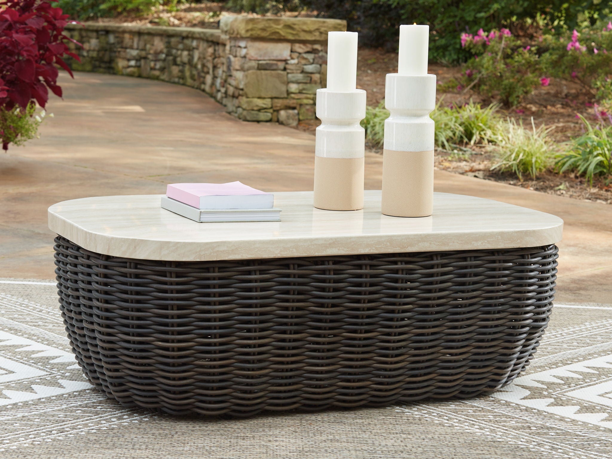 Kimora - Table Basse Rectangulaire - Beige / Marron Foncé