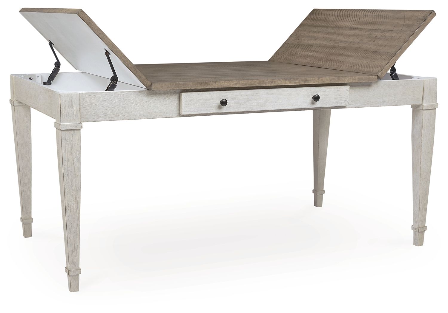 Skempton - Table de salle à manger RECT avec rangement - Blanche