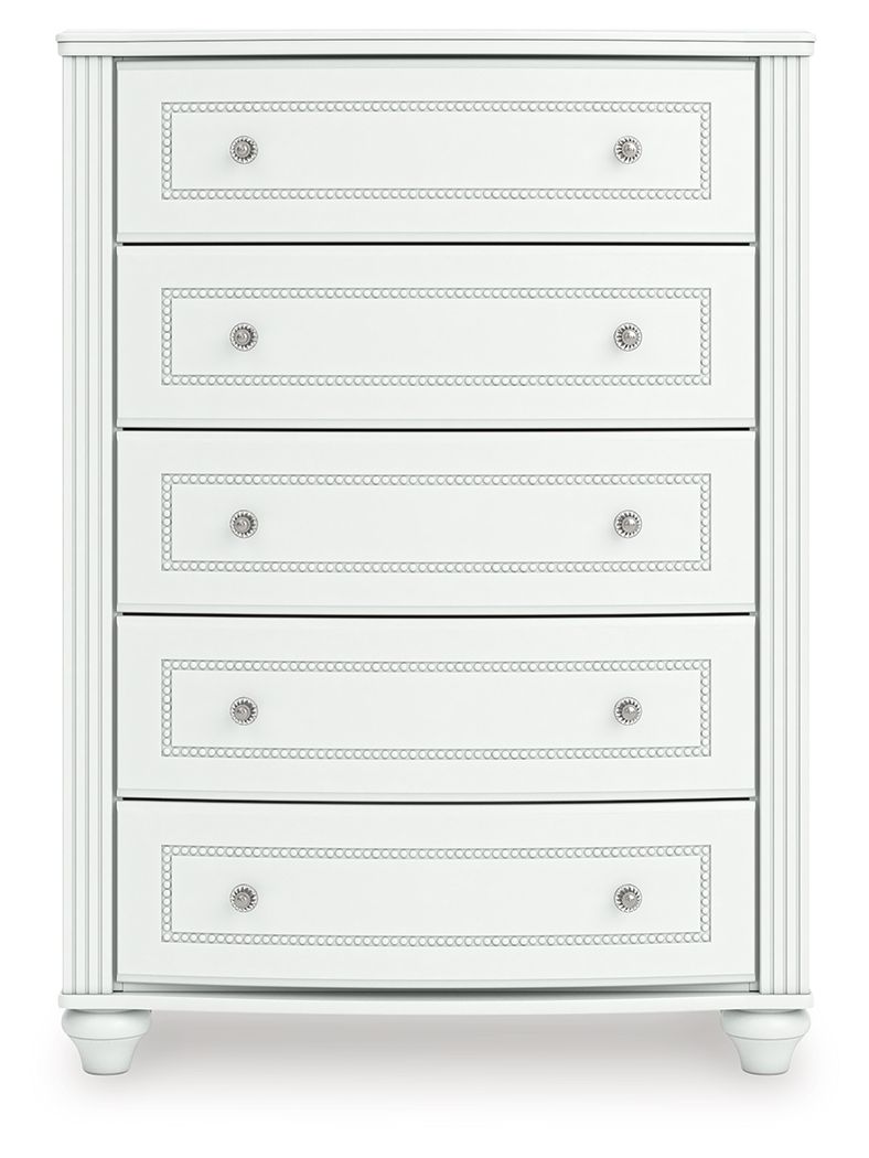 Kozlani - Commode à cinq tiroirs - Blanc