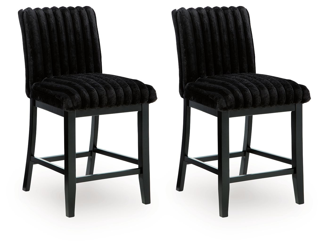 Mervannie - Tabouret de bar rembourré (Lot de 2) - Noir