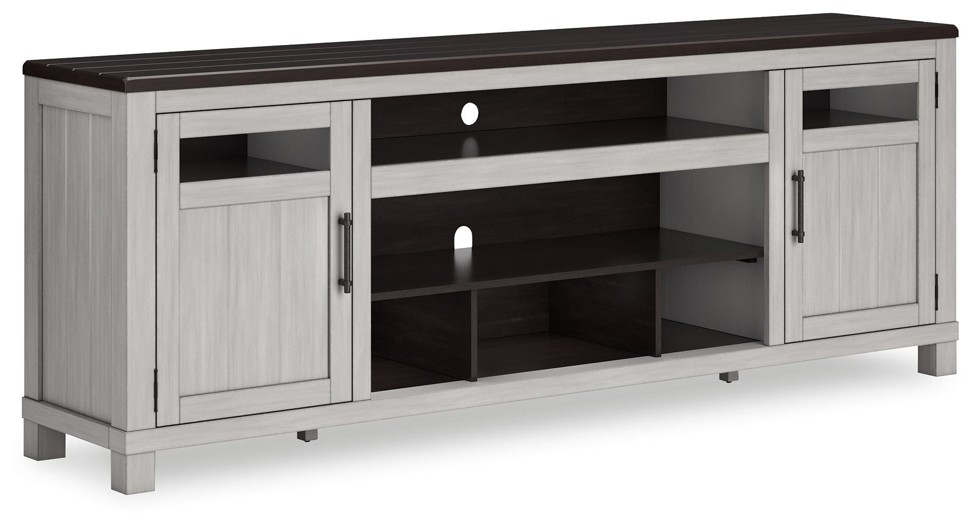 Meuble TV Darborn XL avec option foyer - Gris/Marron