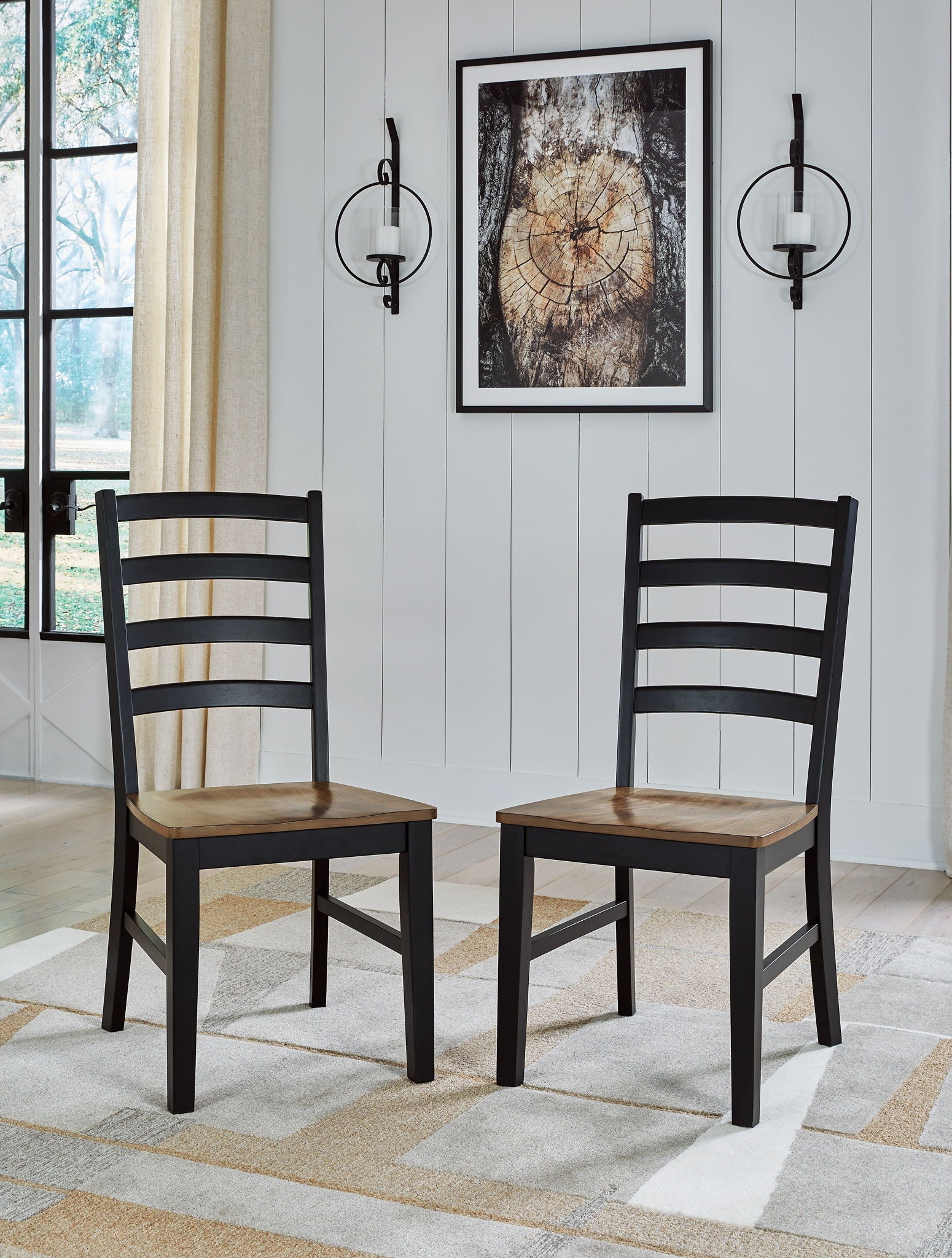 Wildenauer - Chaise de salle à manger (lot de 2) - Marron / Noir