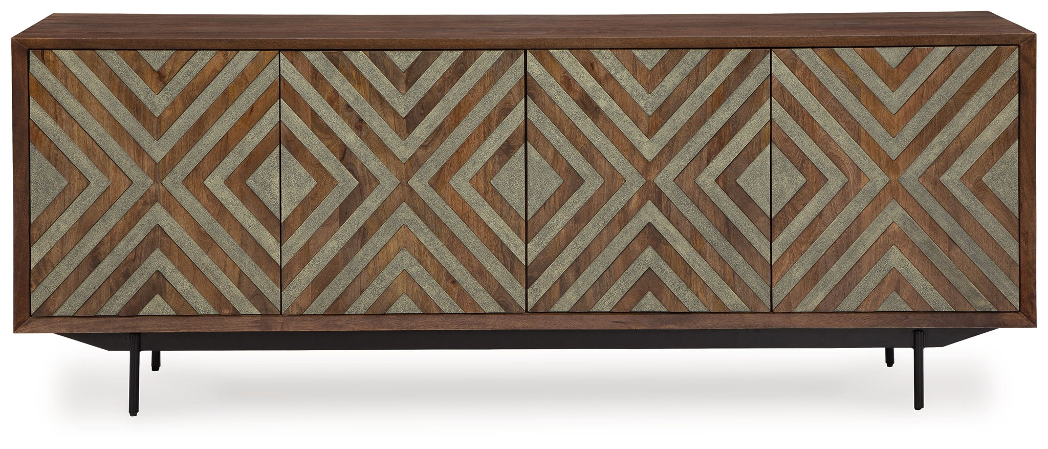 Dreggan - Meuble d'appoint - Finition marron/doré