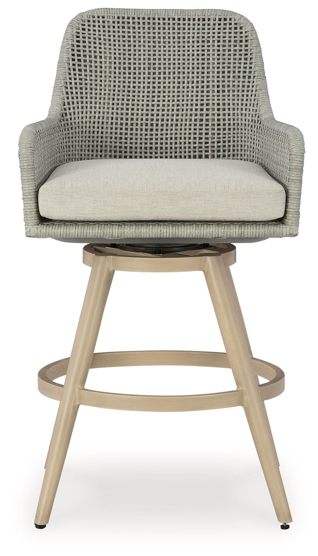 Seton Creek - Tabouret de bar avec coussin (Lot de 2) - Beige/Gris
