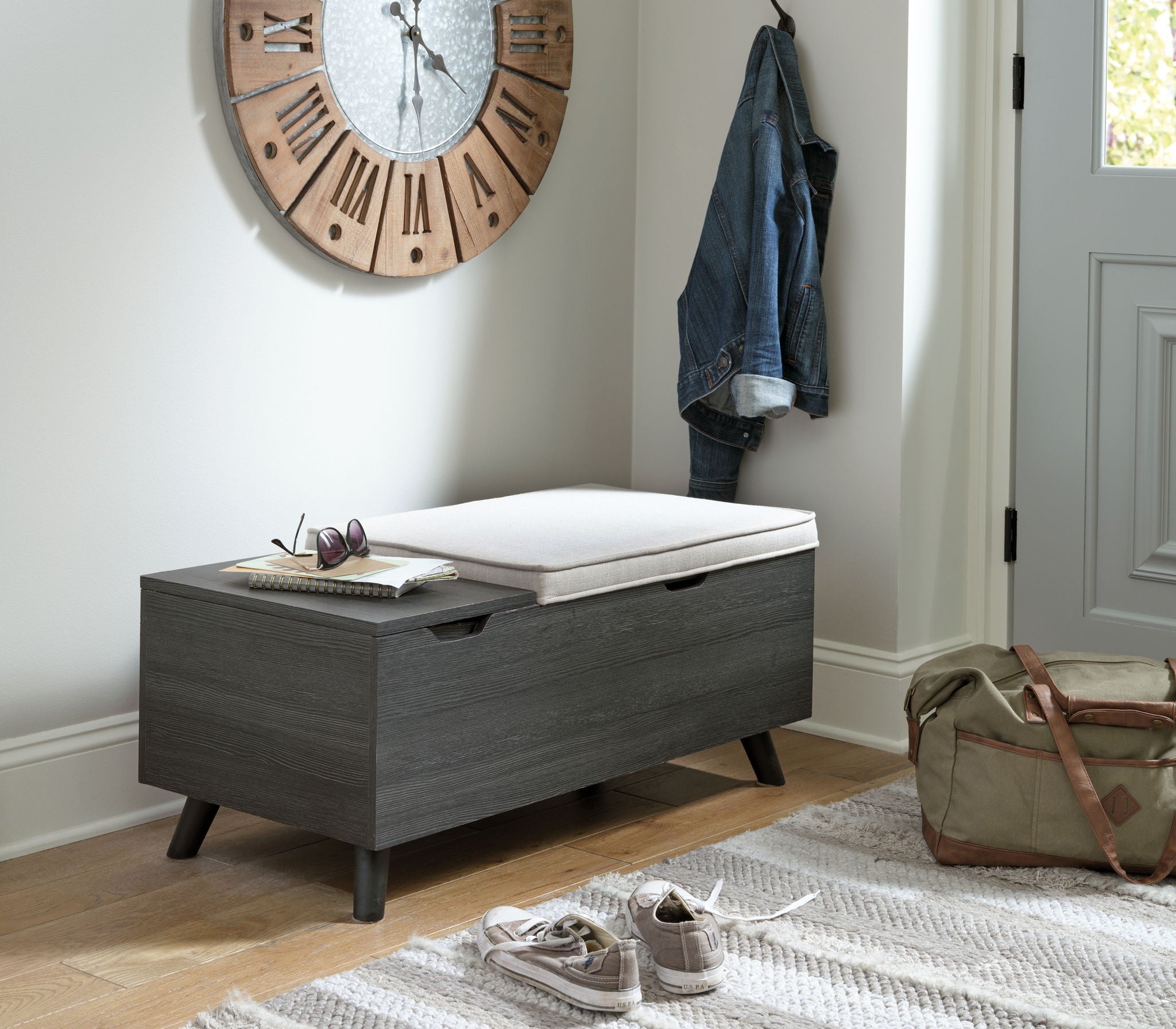 Yarlow - Banc de rangement - Gris foncé