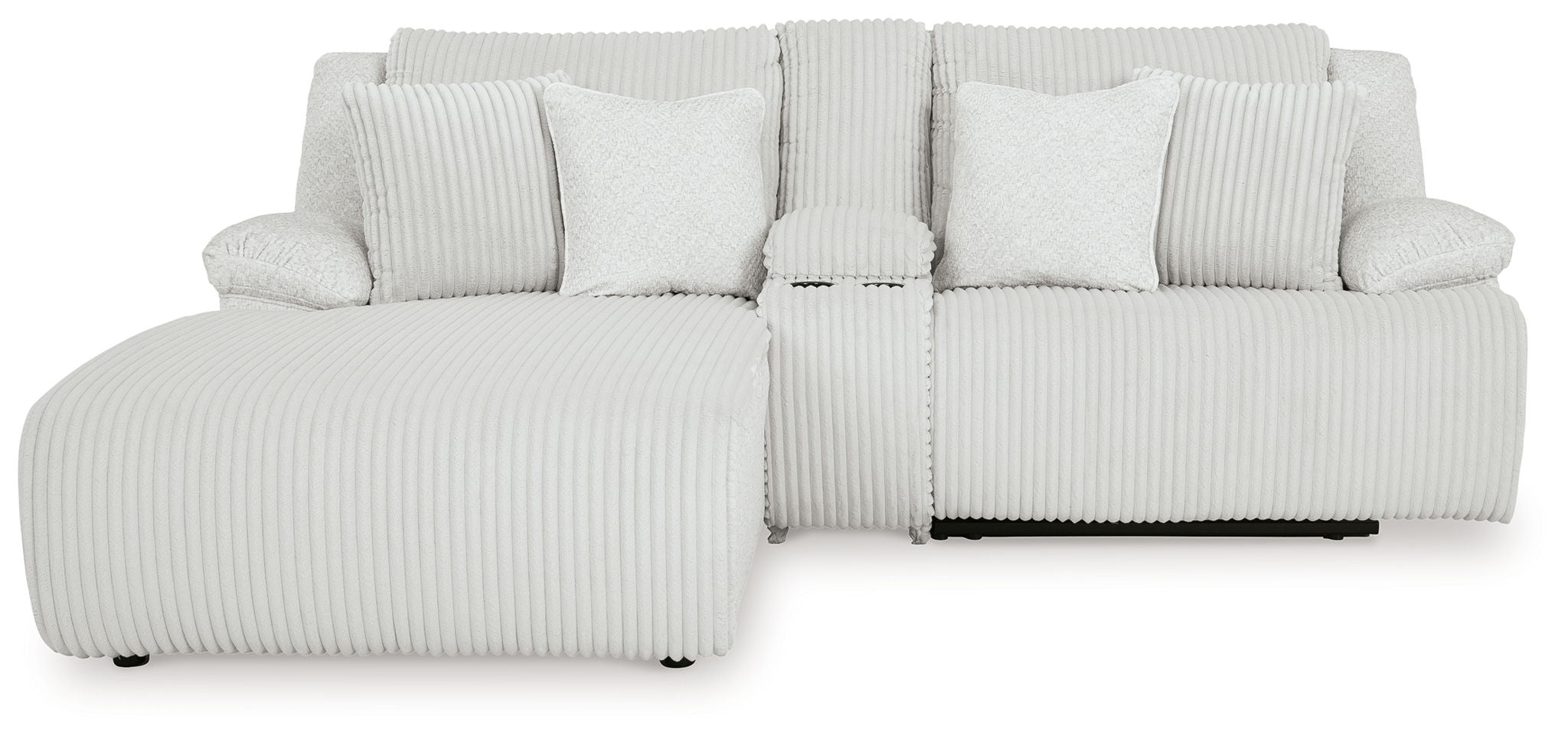 Haut de gamme - Canapé d'angle inclinable 3 places avec chaise longue à dossier relevable - Tissu - Alliage