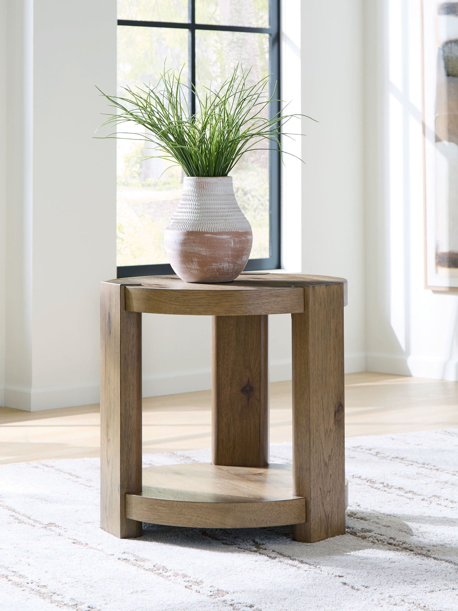 Flangren - Table d'appoint ronde - Marron clair