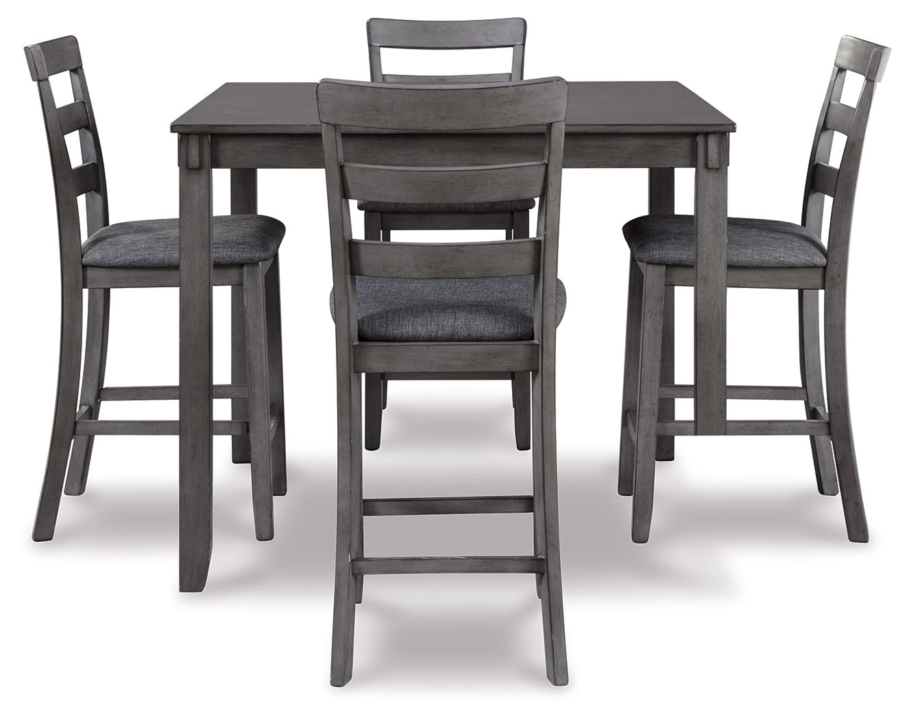 Bridson - Ensemble table de bar carrée (5 pièces) - Gris