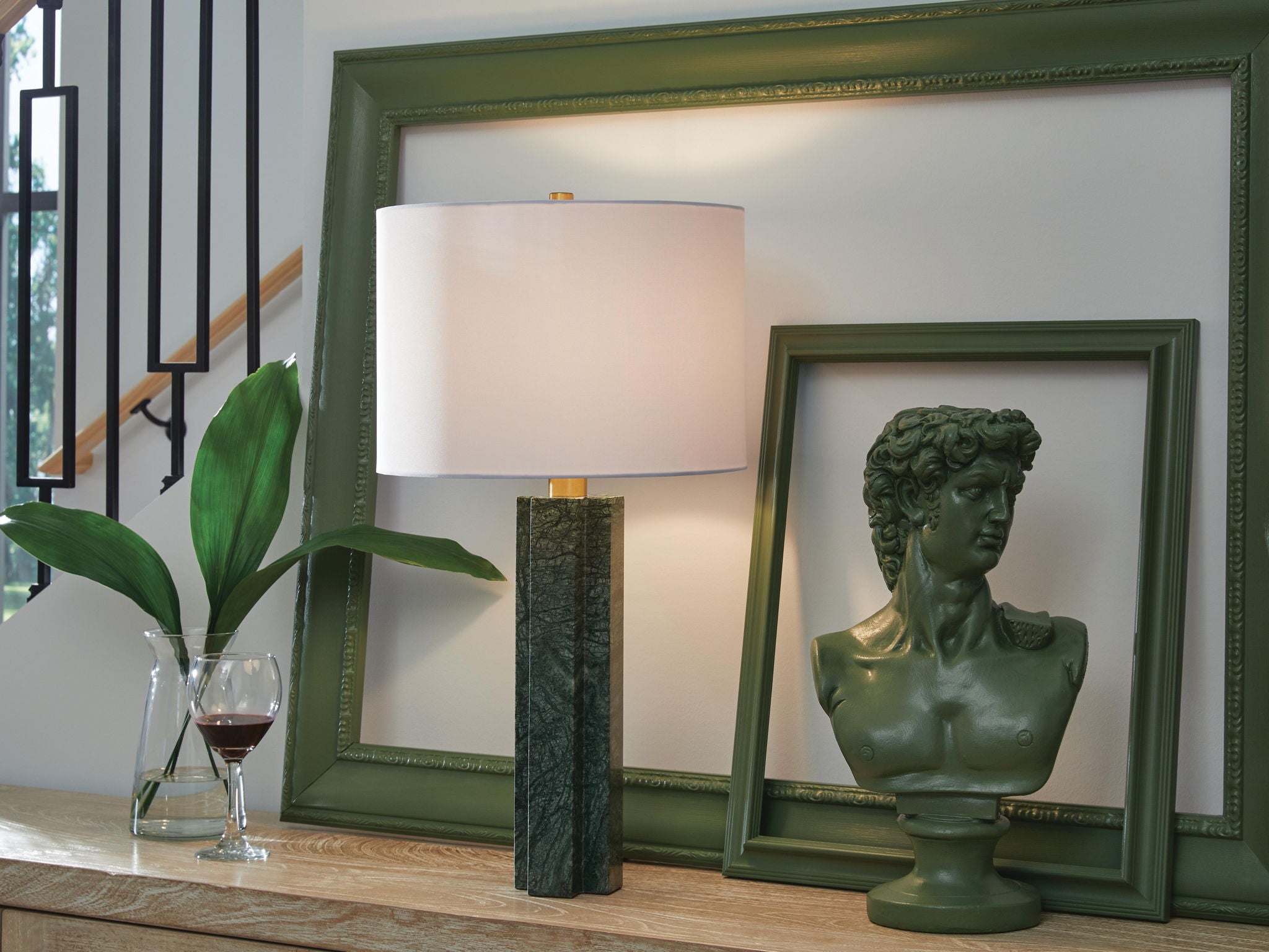 Keegan - Lampe de table en marbre - Vert