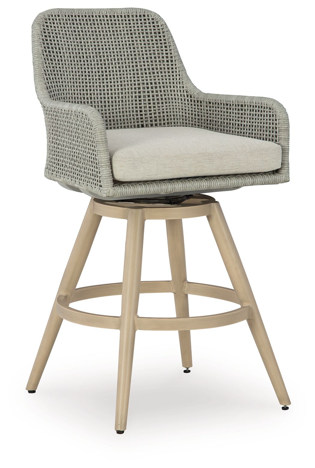 Seton Creek - Tabouret de bar avec coussin (Lot de 2) - Beige/Gris