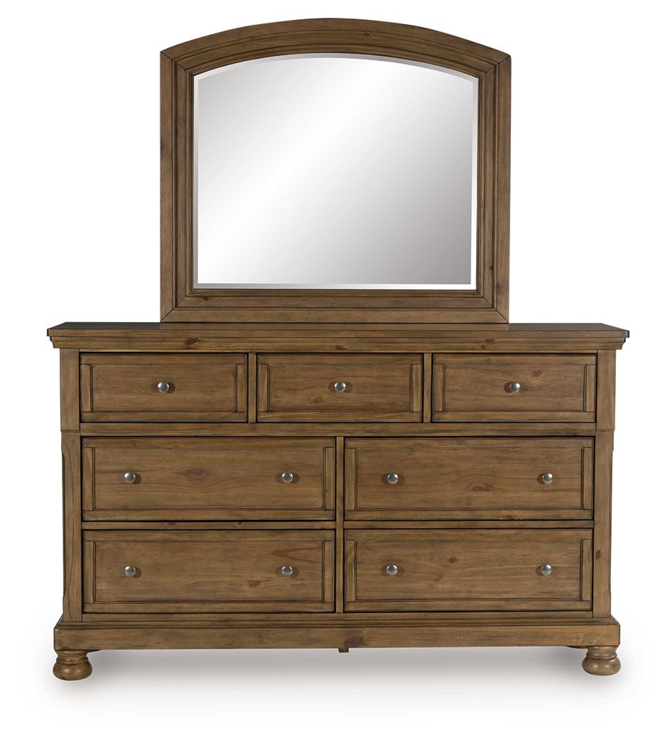 Feddinger - Commode et miroir - Marron moyen