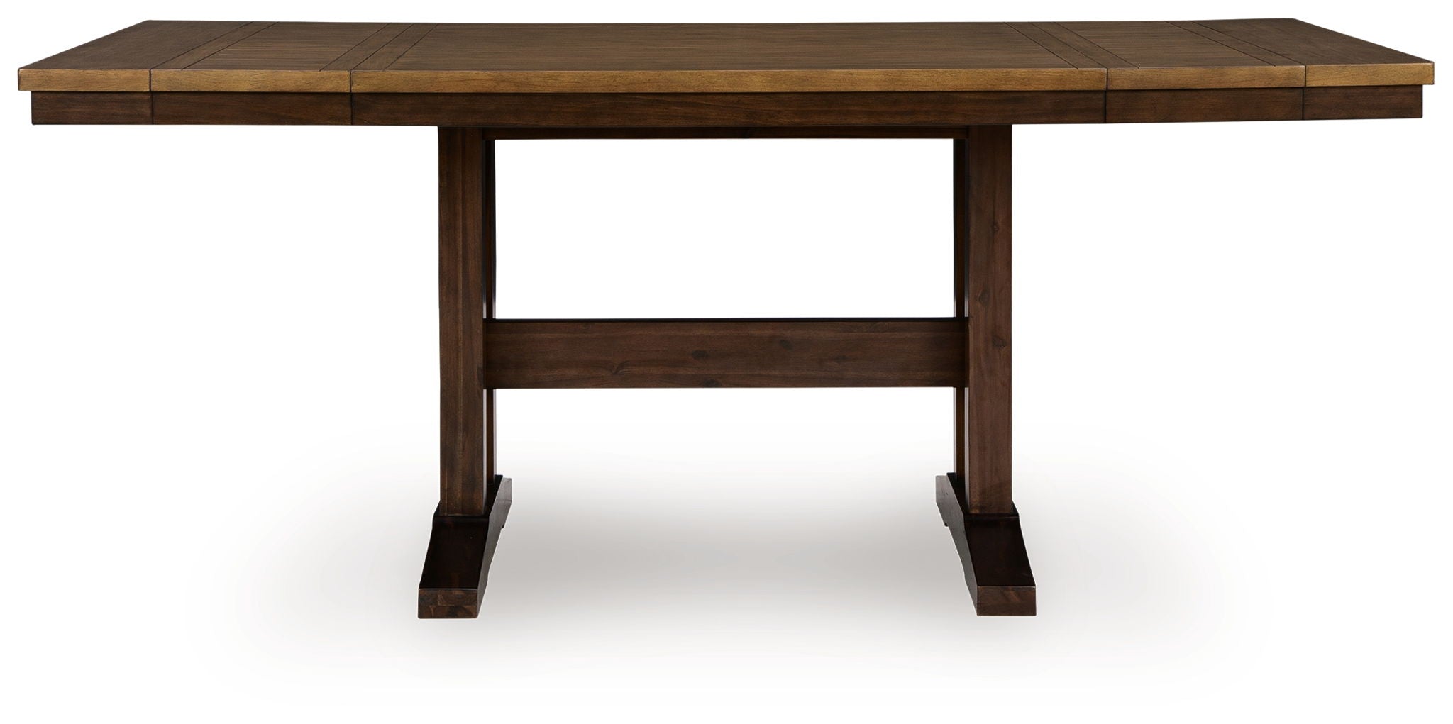 Rylandeen - Table de salle à manger rectangulaire avec rallonge, hauteur comptoir - Brun clair / Brun foncé