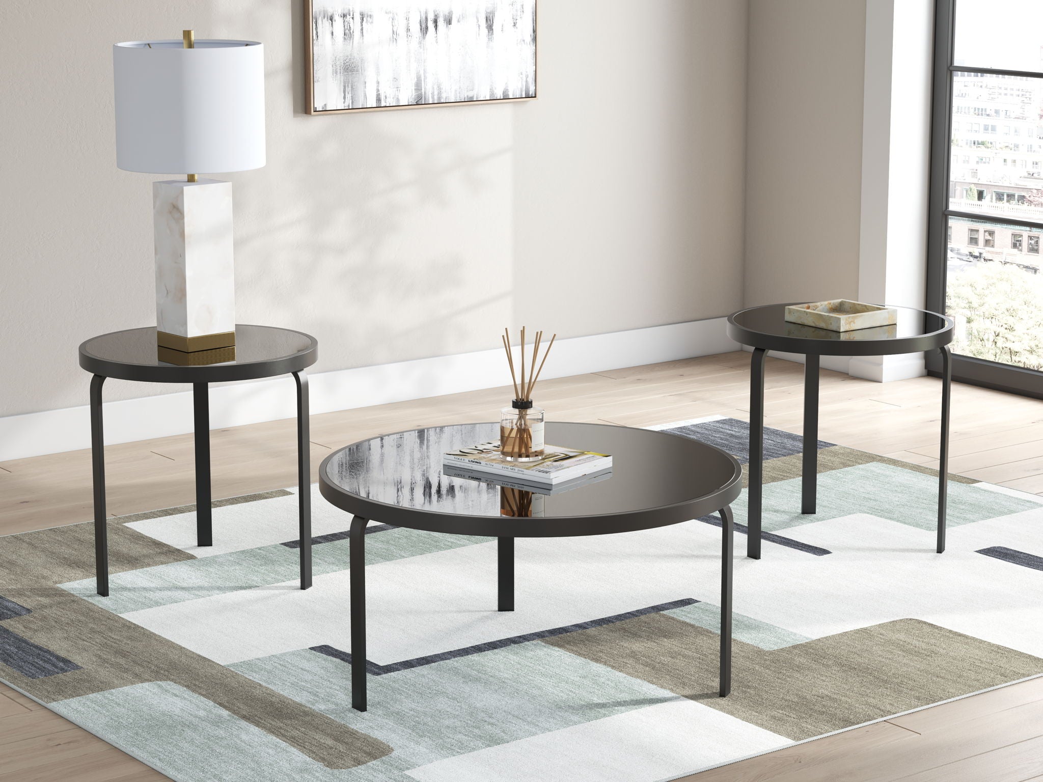 Dorylin - Tables d'appoint gigognes (lot de 3) - Noir