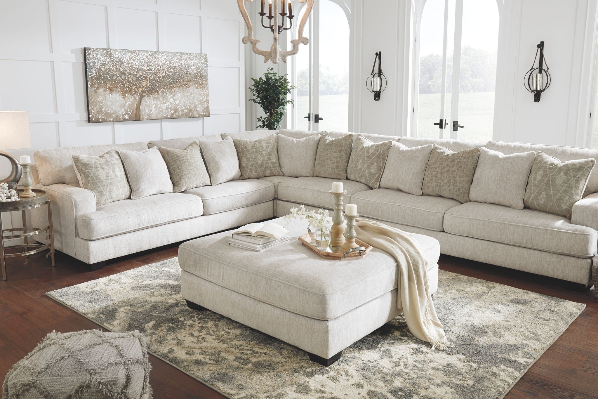 Rawcliffe - Grand Pouf d'appoint - Parchemin