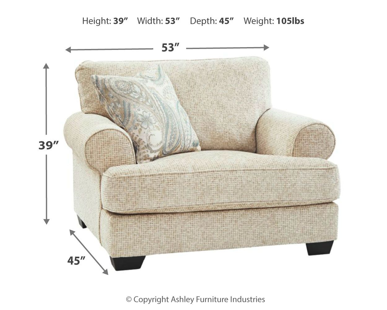Monaghan - Fauteuil une place et demie - Sandstone