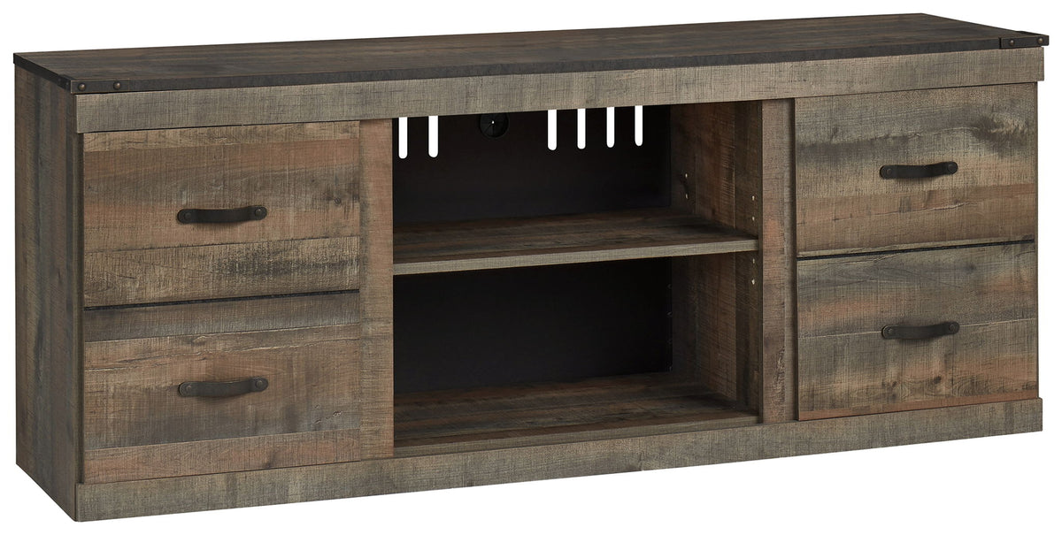 Trinell - TV Stand w/Fireplace Option - 60" x 14.8" x 24.33" - Brown Dark
