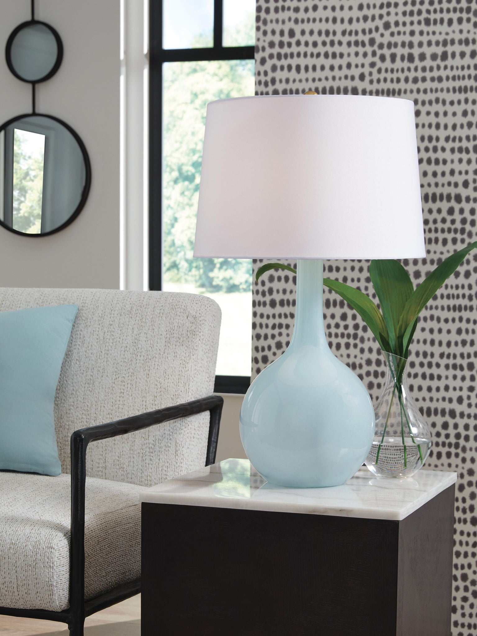Rylanton - Lampe de table en verre - Aqua