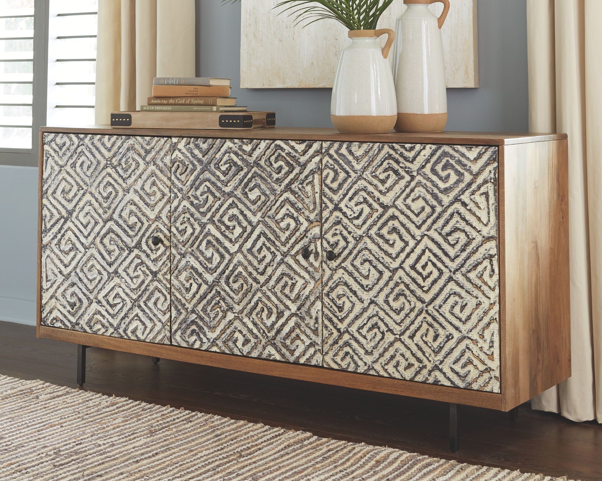 Kerrings - Meuble d'appoint - Marron / Noir / Blanc