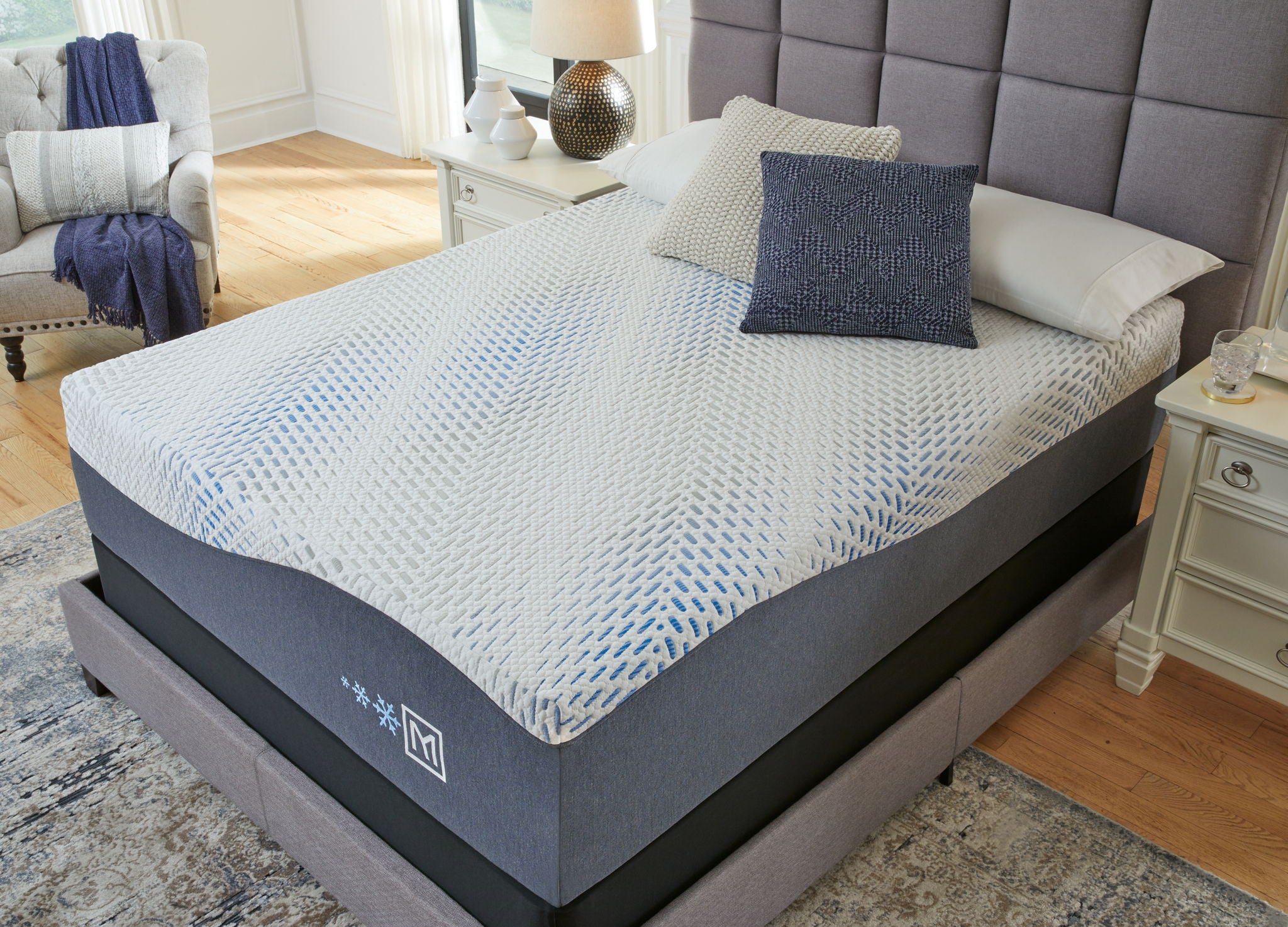 Millennium - Matelas Hybride de Luxe en Peluche, Gel et Latex, Base