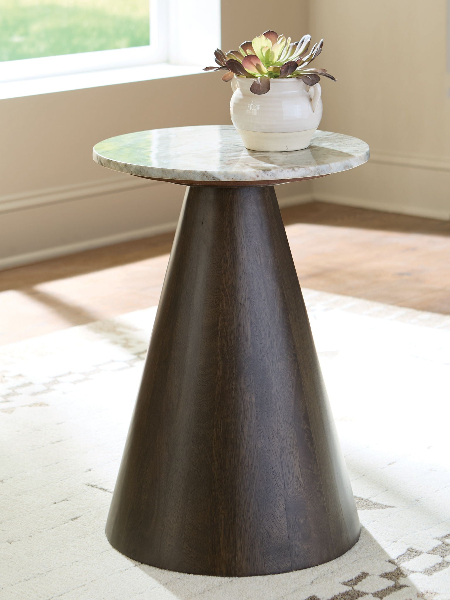 Waltnor - Table d'appoint - Gris / Blanc / Marron