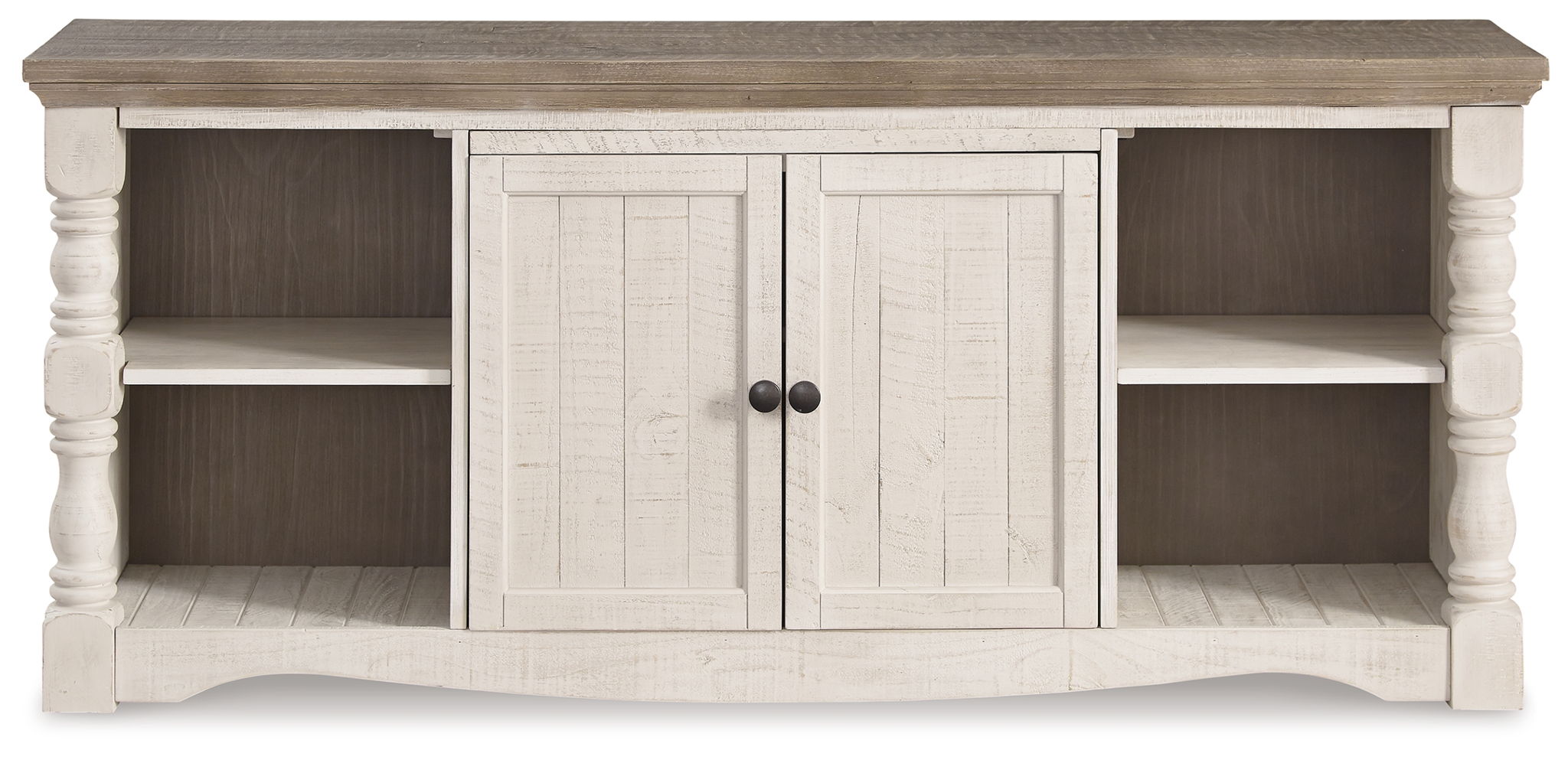 Havalance - Meuble TV extra large - 2 portes - Marron / Beige