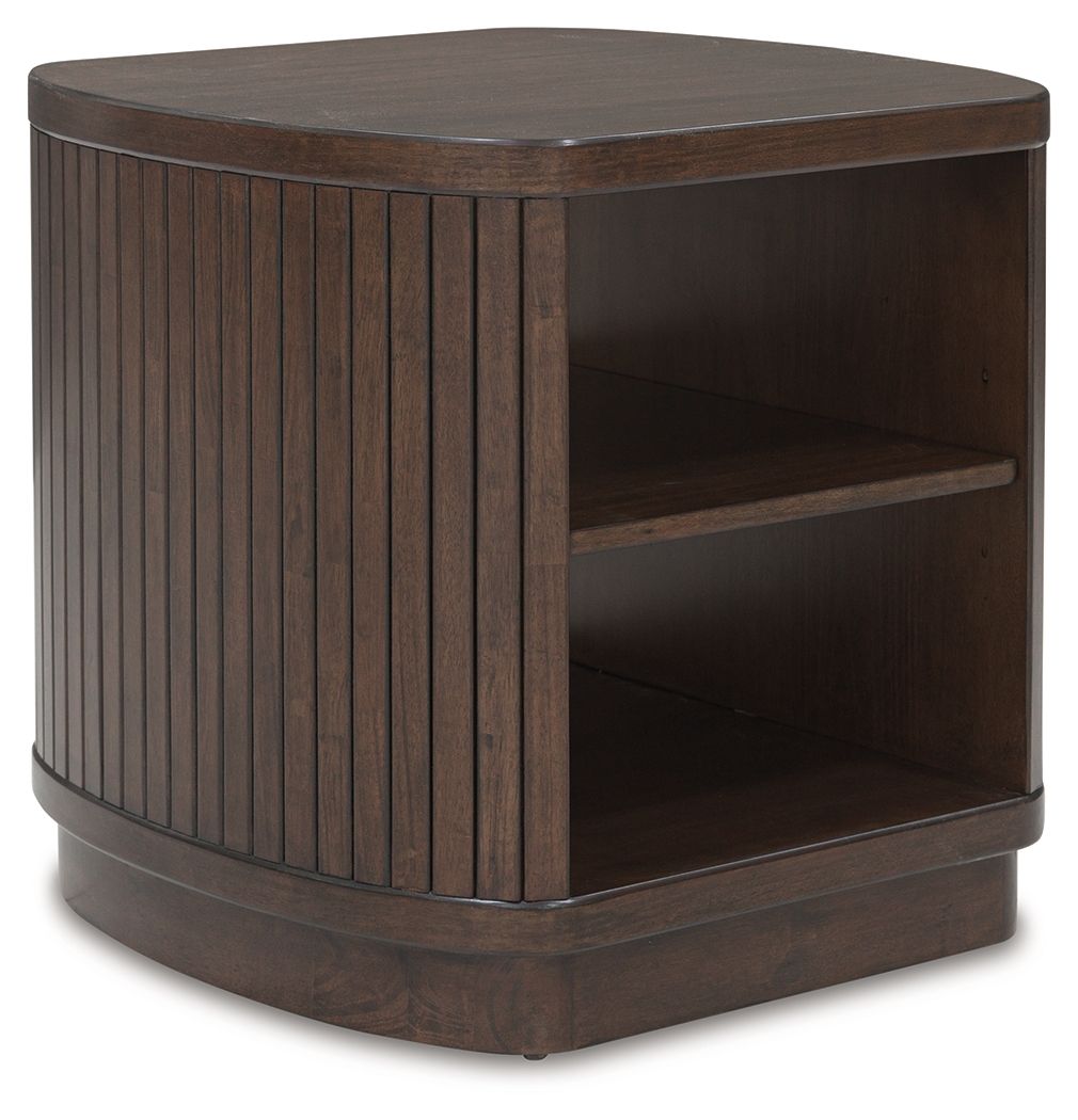 Korestone - Table d'appoint carrée - Marron foncé