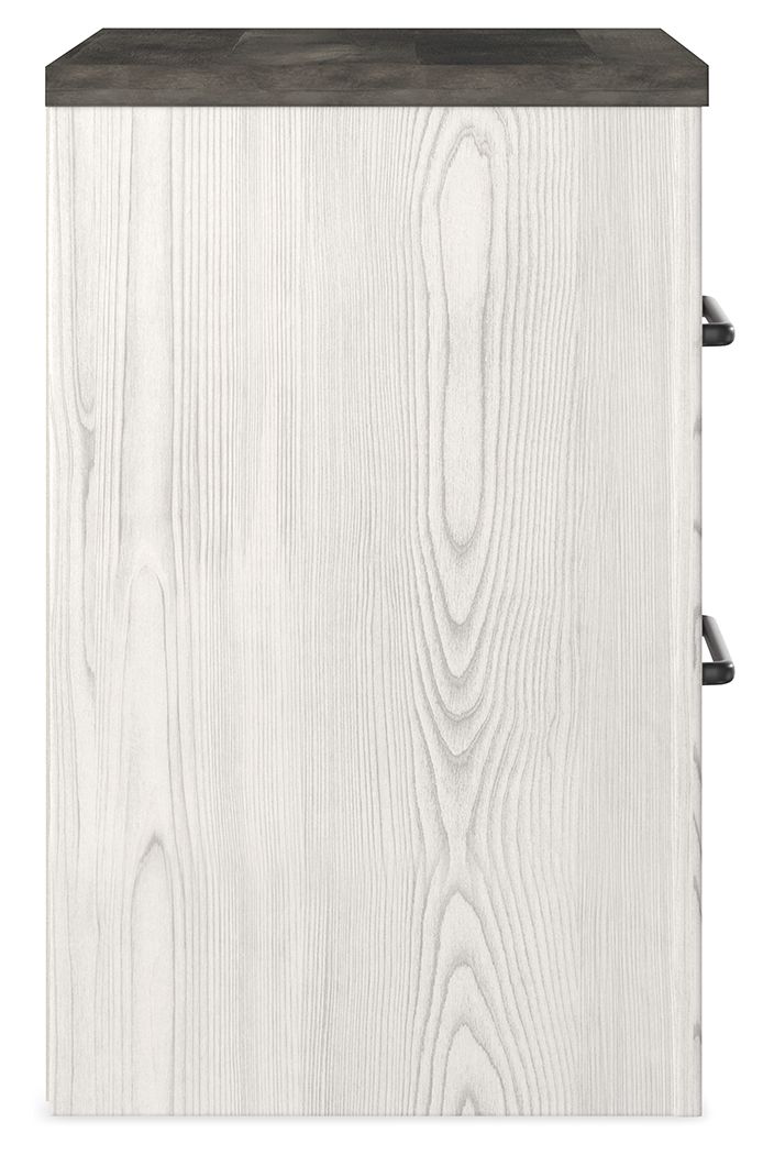 Gerridan - Table de chevet à deux tiroirs - Blanc / Gris